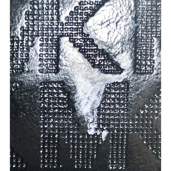 Michael Kors Jet Set Leather Mirror Metallic Signature Black Tote Large - Picture 6 of 11